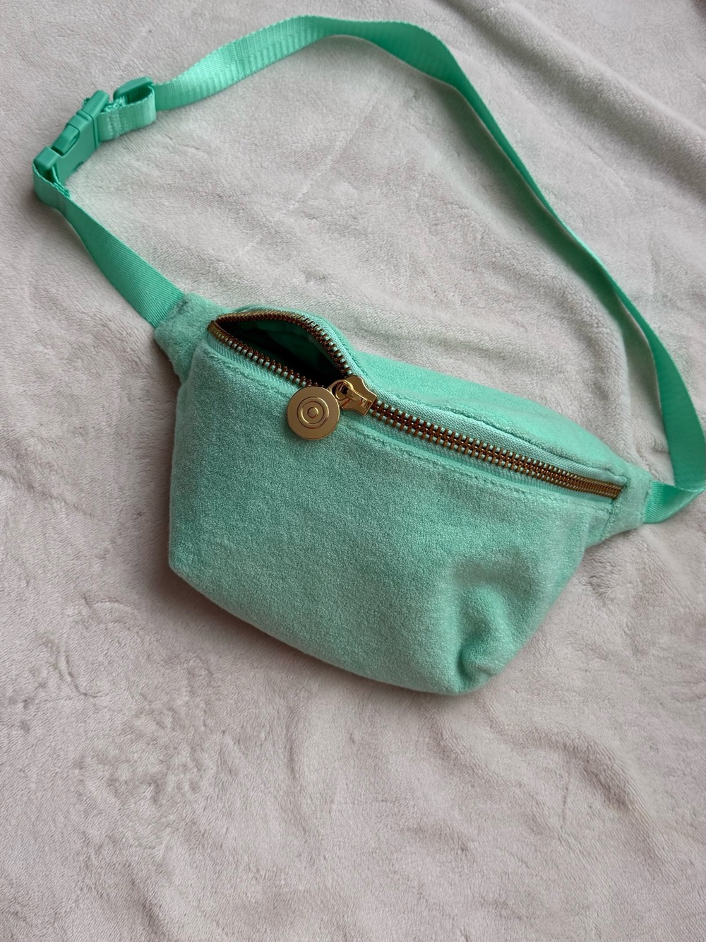 Stoney Clover Lane Mint Green Crossbody Fanny Pack with Gold Zipper